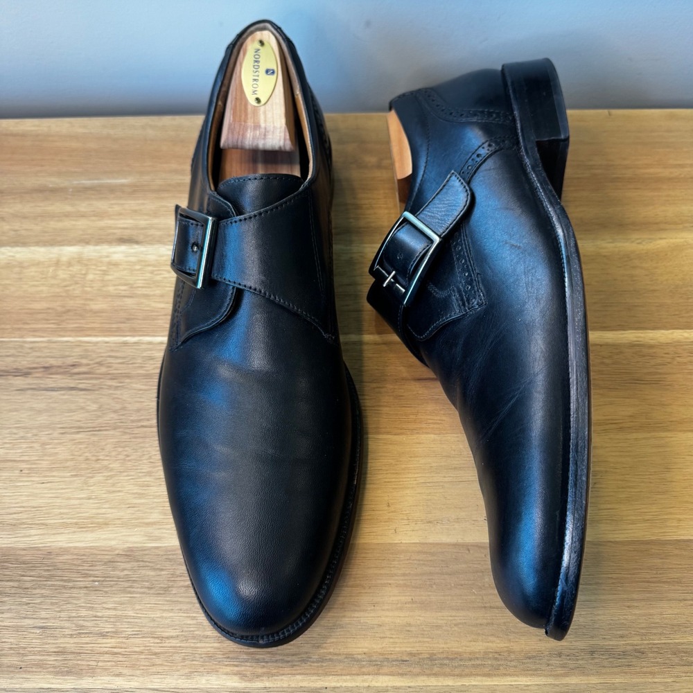 J. Murphy Johnston & Murphy Men 11 M Black Leather Single Monk Strap 59-2551